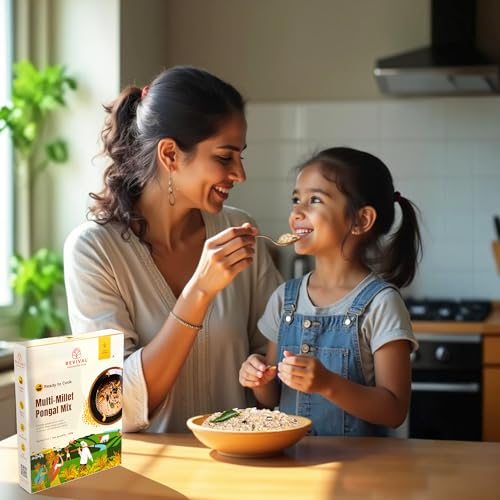 Image of Revival Multi-Millet Pongal Mix - Pack of 2 (200g Each) | Instant South Indian Breakfast | High in Fiber & Protein | Gluten-Free | Made with Authentic Spices | Quick & Easy to Prepare