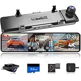 JADO ドライブレコーダー ミラー型 4K＋1080P＋1080P 3カメラ録画 ドラレコ 拡大ズーム機能 前後＋室内同時撮影 HDR/WDR補正 赤外線夜間撮影 タッチ式11インチ大画面 EU規格Type-Cポート採用 IP68防水リアカメラ 駐車監視タイムラプス デジタルインナーミラー GPS搭載 地デジ電波干渉/LED信号機対策 G810Pro-PR