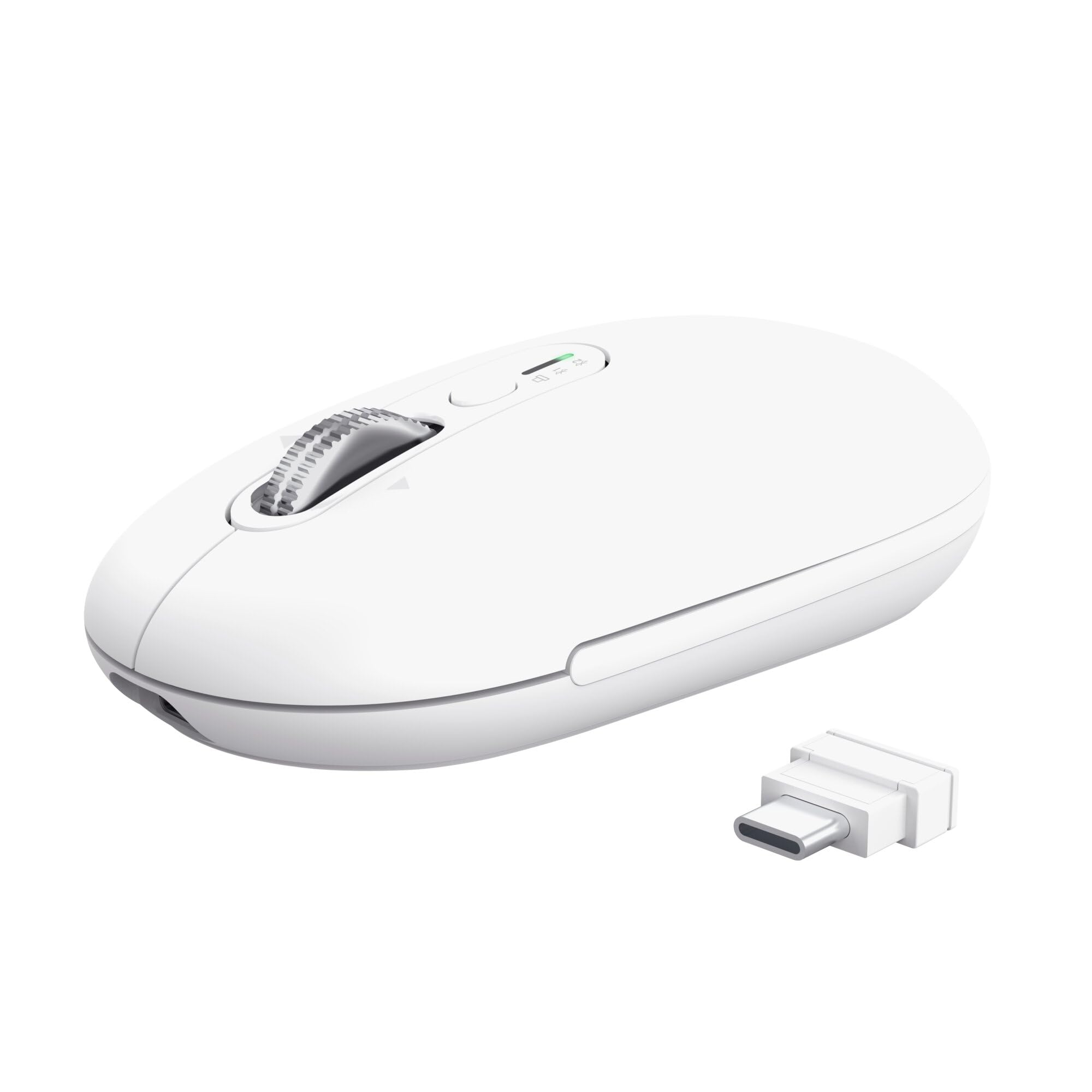 Trust Seron Hyperwheel Wireless Mouse Ultra Fast Scroll Wheel with Horizontal Scrolling, Bluetooth + 2.4GHz, Silent Buttons, 65% Recycled Materials, DPI Button, Multidevice Mouse Laptop PC Mac, White