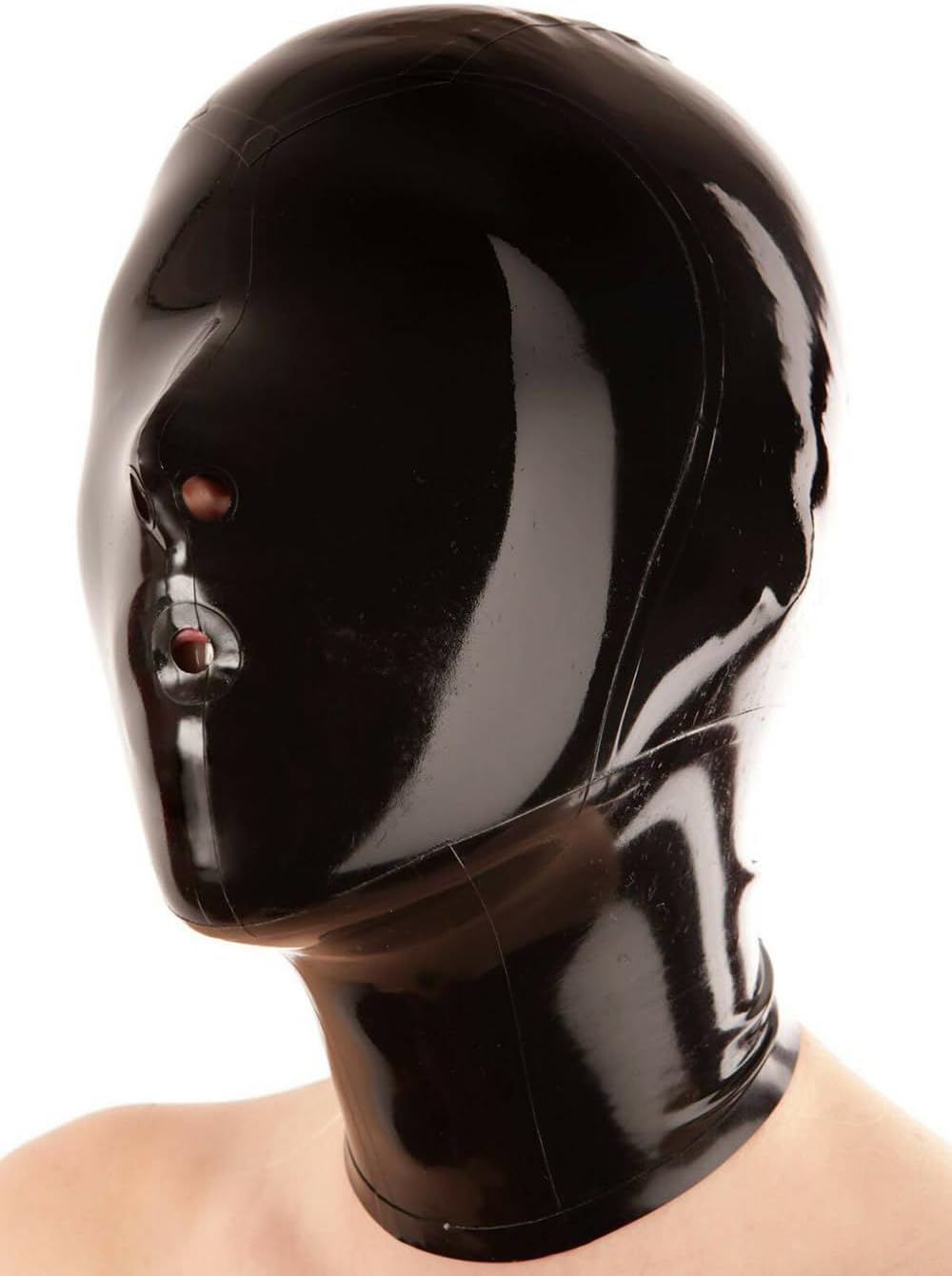 Latex Mask Rubber bdsm Hood Mask with Breathing Tube Gummi 0.4mm Wear for Party