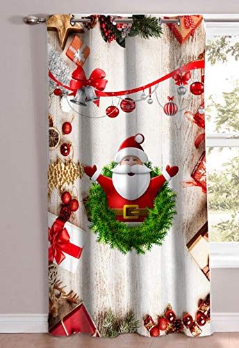 Blenzza Deco Christmas Digital Print Polyester Blend 4 x 5 ft Window Curtain (Multicolour)