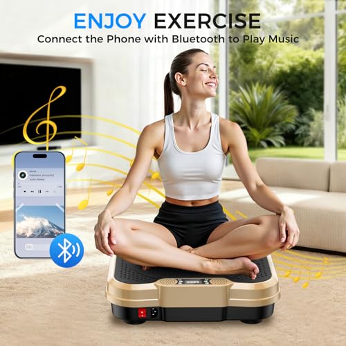 Image of Vibration Plate Exercise Machine,Vibration Plate for Lymphatic Drainage Power Vibration Plate Machine Support 450 Lbs 250 Adjustable Speeds,Vibrating Plate Shake Plate Weight Loss