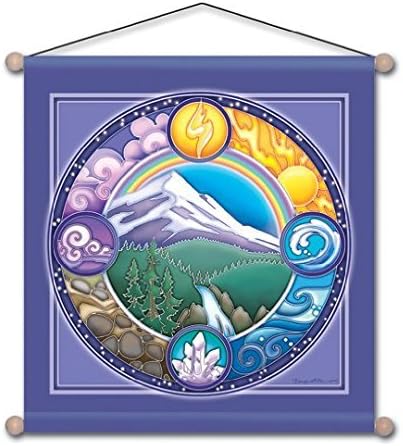 15" X 15" Rainbow Mountain Mandala Meditation Banner
