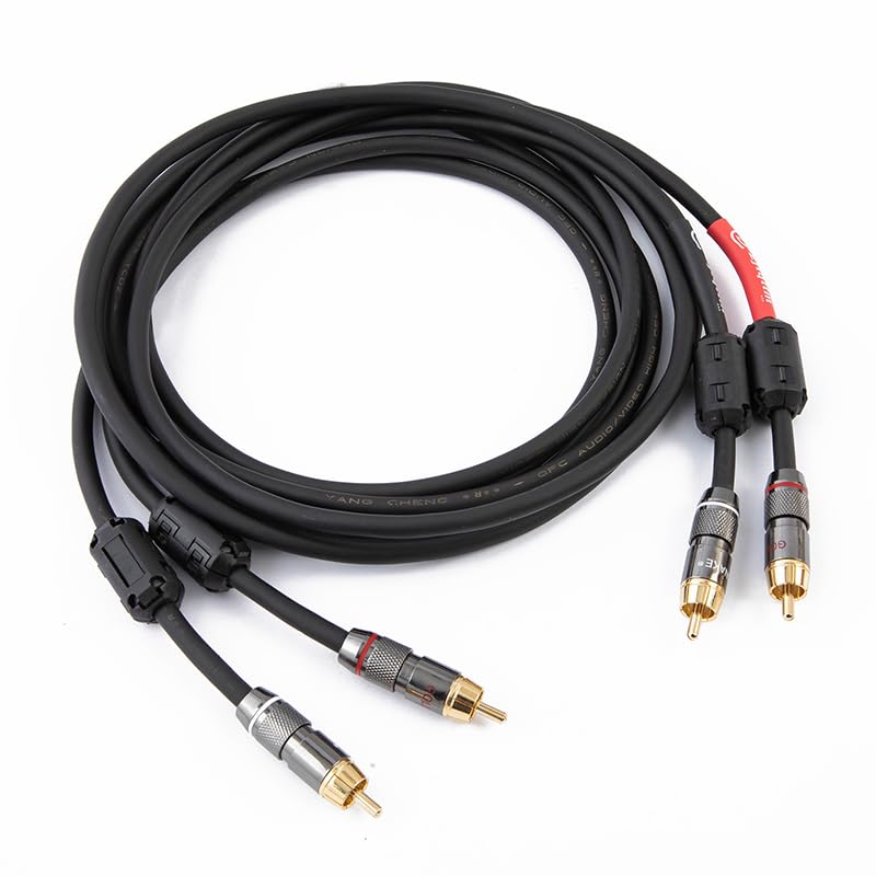 Two to Two 2AV red and White Dual Lotus Heads, Two AV Audio Cables, subwoofer, Audio amplifier16FT