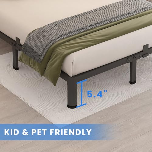 MAF 7 Inch King Metal Platform Bed Frame with Round Corner Legs, 3000 LBS Heavy Duty Steel Slats Support, Noise Free, No Box Spring Needed, Easy Assembly