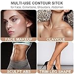2Pcs Cream Contour Stick Makeup Kit, Cream Highlighter Stick and Bronzer Contour Stick with Longwear Waterproof Formula for Brightening and Trimming the Cheeks, Makeup Brush Include (#03, 09) - Image 3