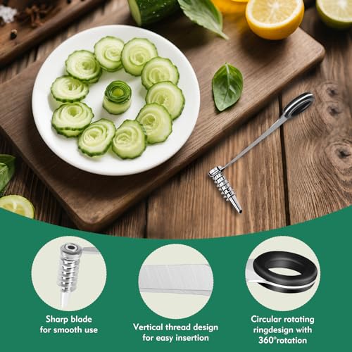 Image of Piranha Spiral Cutter, Stainless Steel Spiral Cutter for Potato Cucumber Carrot Onion and Vegetable, Practical Kitchen Gadgets