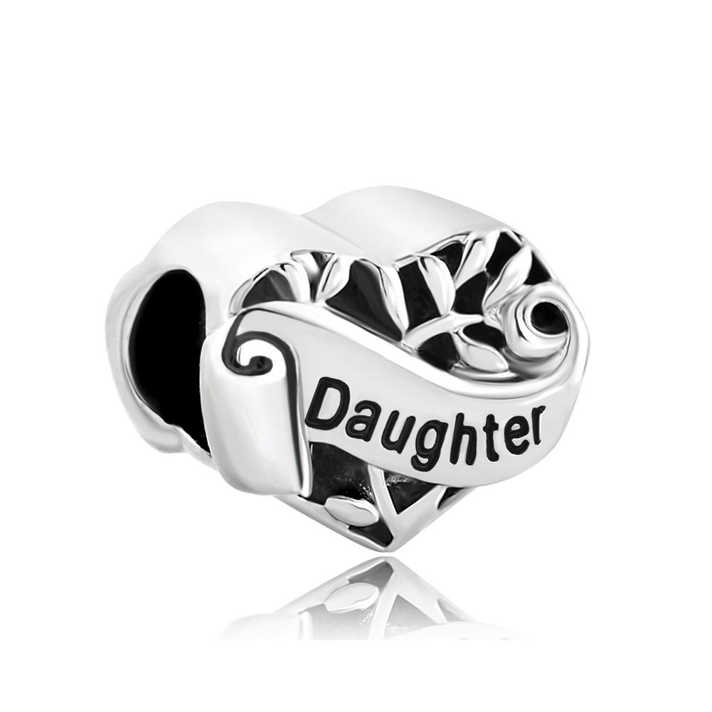 CharmSStory Grandma/Wife/Sister/Niece/Aunt Heart I Love You Beads for Bracelets