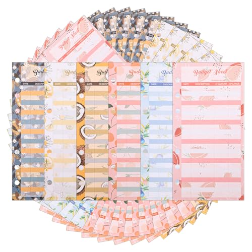 60 Blätter A6 Budget Planner Deutsch 6 Löcher Budget Binder Nachfüllpapier für Bargeld Ausgaben Geld Organizer Zubehör Einlagepapier für Notizbuch