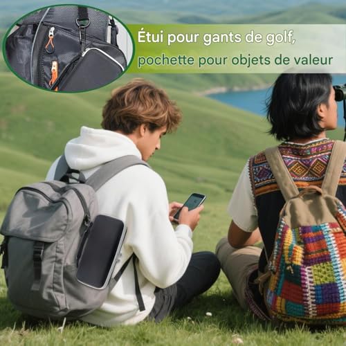 Sac à accessoires de golf portable avec compartiments de rangement - 2