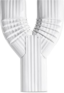 Downspout Gutter Y Diverter 2x3, Low Gloss White，Y Downspout, Gutter Downspout Y Connector, Downspout Diverter, Downspout downspout Y Connector (White)