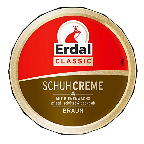 Erdal Classic Schuhcreme Dose mit Bienenwachs braun mit pflegenden Ölen, pflegt, schützt und frischt die Farbe auf, 1er Pack, 1 x 75 ml braun