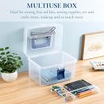 MyGift 10 Premiers soins de pouce bac clair avec plateau amovible et accès rapide bleu haut de l'éclisse, trousse d'urgence portable, Supply médicale de voyage, boîte de stockage de médicaments (navage)