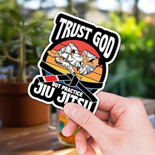 Image of Jiu Jitsu Sticker 8 Pcs (Large Size) Vinyl Stickers Laptop Waterproof Decal for Car Bumper Water Bottle Notebook Luggage Window Birthday Decorations - Size 4 Inches