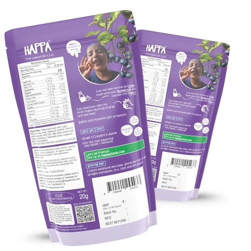Image of Happa Blueberry Yogurt Melts | Real Greek Yogurt Candy for Babies, Kids & Adults | No Added Colours, No Artificial Flavours | Melt-in-Mouth | 8M+ | Single Ingredient | 20g Pack of 2