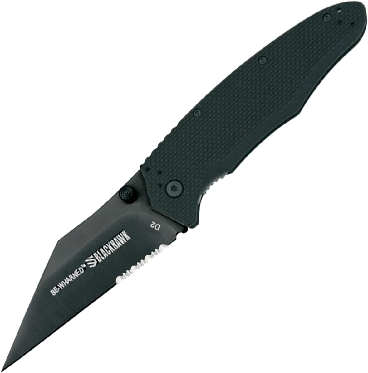 Blackhawk Be-Wharned Knife G10 Sideliner, Partial Serrated Blade Edge, BH15BW211BK
