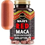 Maju Superfoods Organic Red Maca Root Capsules 120ct - Women Focused Curve Enhancement Nutrition Booster Pills, Gain for Thighs, Powder in Pill Supplement