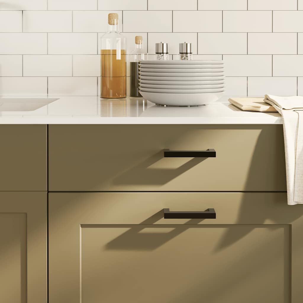10 maniglie per mobili, in acciaio inox, 96 mm, per cassetti, cassettiere, porte, armadi, cucina, bagno, soggiorno, corridoio, guardaroba, con viti ritagliabili