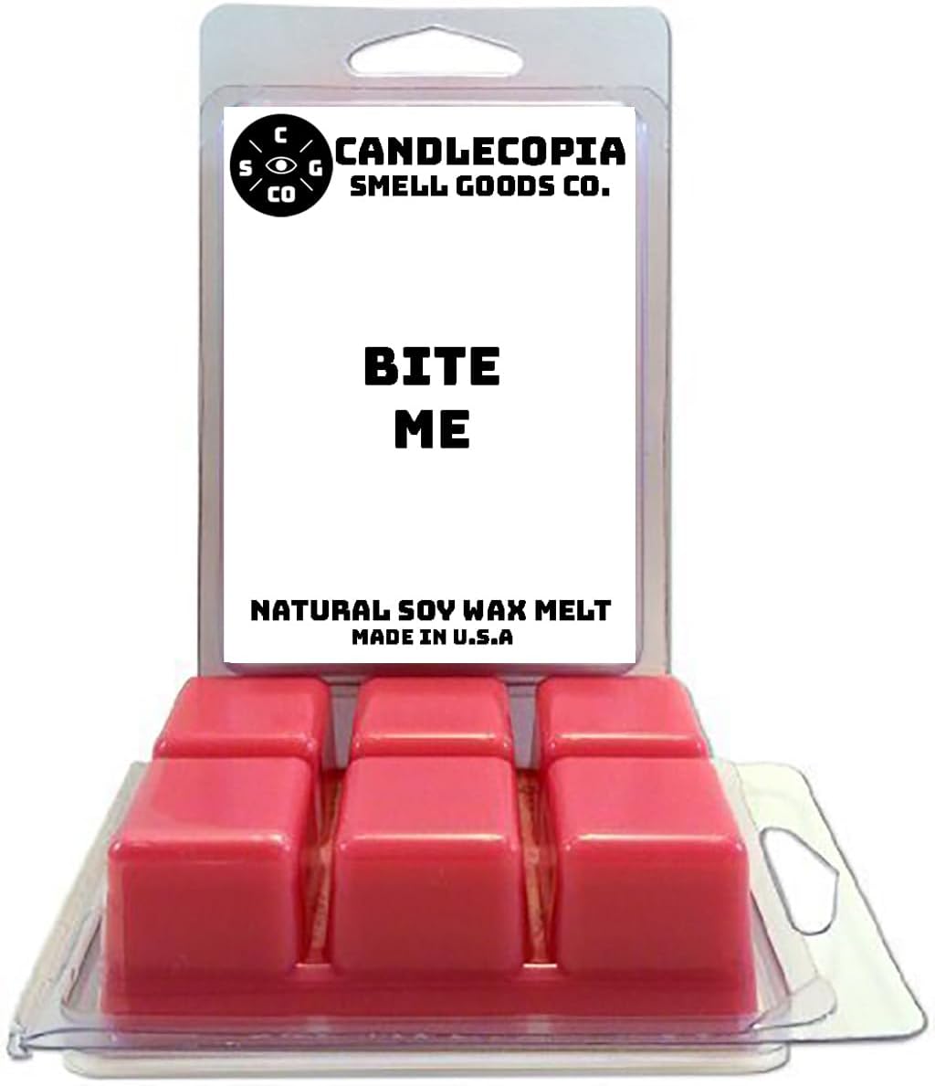 Bite Me Strongly Scented Hand Poured Vegan Wax Melts, 12 Scented Wax Cubes, 6.4 Ounces in 2 x 6-Packs