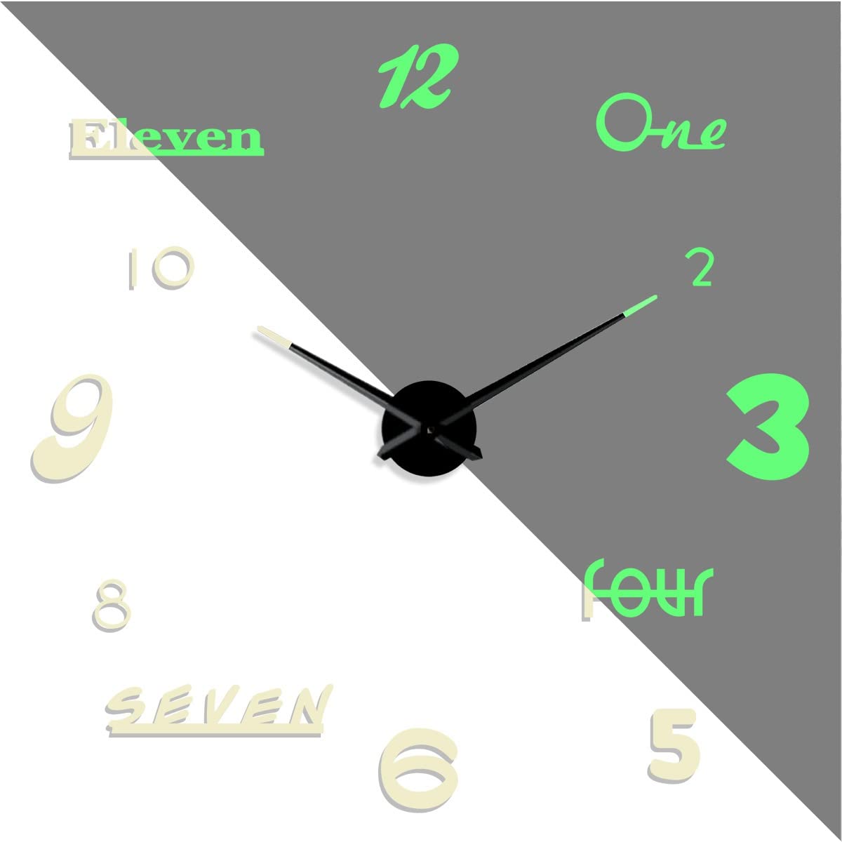DIY Frameless Luminous Acrylic Clock,DIY Wall Clock with Mirror Stickers,Modern Large Clock for Home Decor-47