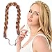 DIGUAN Chubby Narrow Synthetic Hair Braided Headband Classic Chunky Plaited Braids Elastic Stretch Hairpiece Women Girl Beauty accessory Mia, 58g (Golden Red)