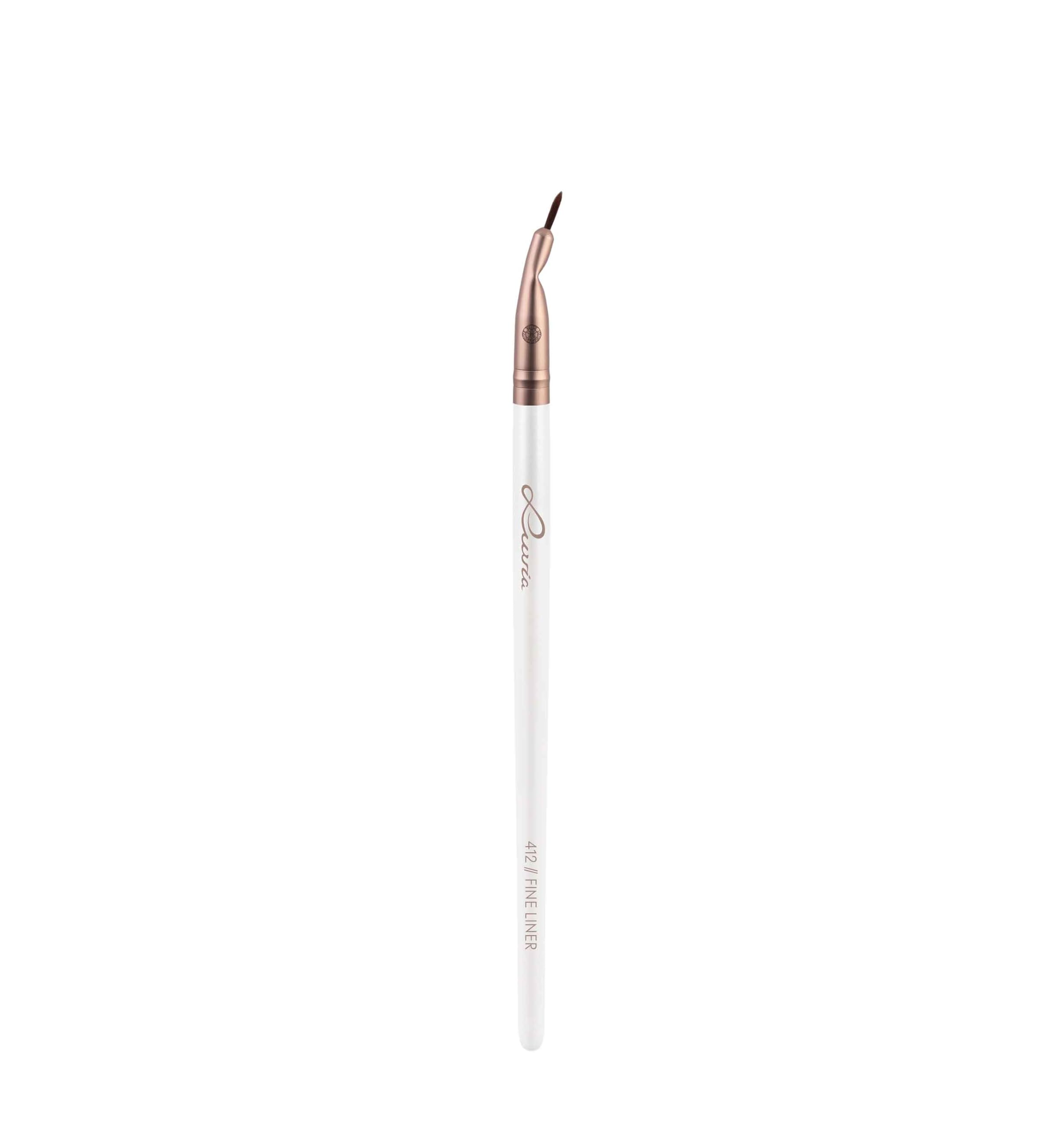 Luvia 412 Professional Make-Up Brush, Eyeliner Brush, Eyeliner Brush, Vegan Cosmetic Brush, Elegance, Pearl / Coffee - Image 3