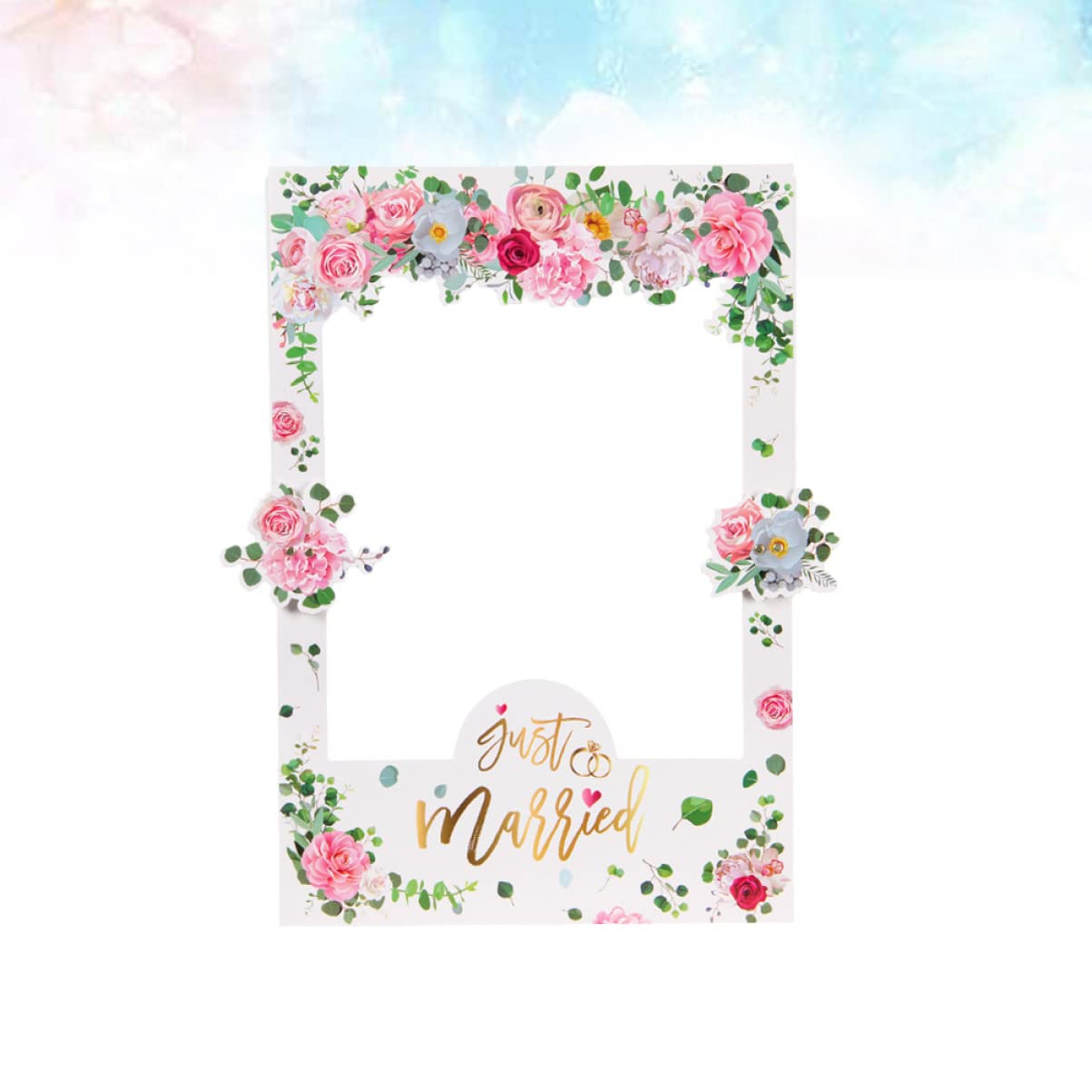 Abaodam 2stücke Floral Paper Photo Frame Für Hochzeiten Romantische Fotorequisiten Für Fotoautomaten Hochzeitsfeiern Und Stabiler Und Bilderrahmen Für Unvergessliche Erinnerungen