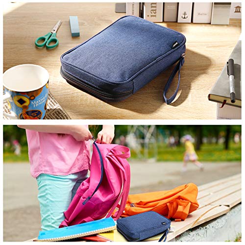 Zannaki Big Capacity Storage Pouch Marker Pen Pencil Case Simple Stationery Bag Box Art Tool & Sketch Storage Boxes for Bullet Journal Middle High School Office College Student Girl Women Adult Teen