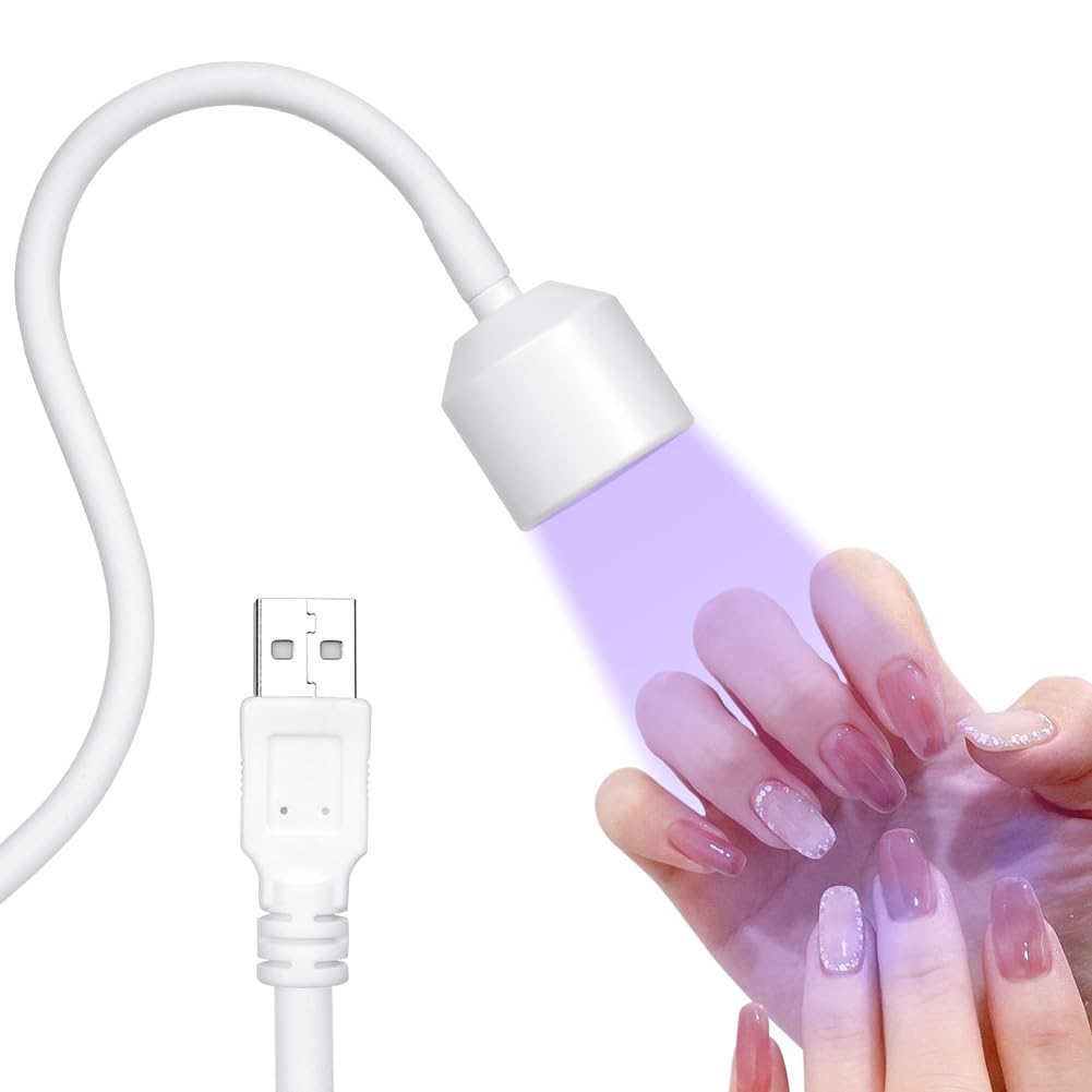 LOPHE Lámpara de Uñas, Secador de uñas UV, 3W USB Lampara Uñas Semipermanentes Giratoria 360° de Gel LED de Cuello de Cisne, Regalo para Manicura para Mujere