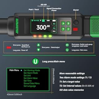 LLAVETOR Chiave dinamometrica digitale 3/8, 3-60 N.m, ±1% Chiave dinamometrica con suoneria e display LED per auto, moto e bicicletta