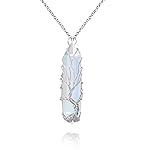 VIBILIA Healing Crystal Necklace Tree of Life Wire Wrapped Opal Stone Point Pendant Necklace Hexagonal Reiki Spiritual Quartz Gemstone Jewelry for Women Men - Silver