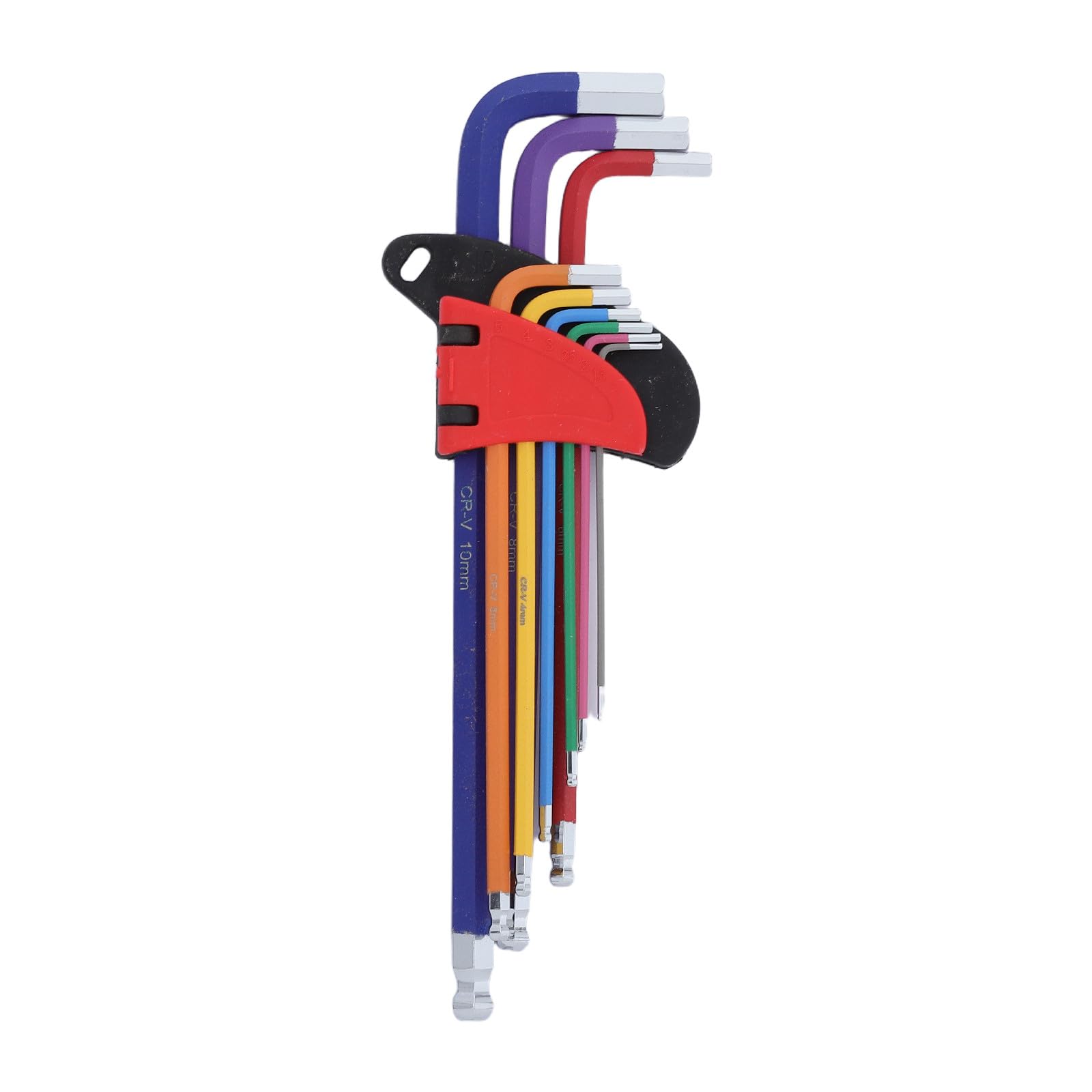 Artibetter Set di 8 chiavi esagonali metriche allungate, utensili a L con testa a sfera e codice colore, portatili per riparazioni di attrezzature meccaniche.
