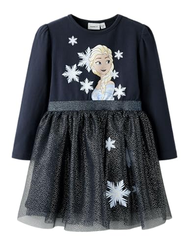 NAME IT Mädchen Nmfosimi Frozen Ls Tulle Dress Wdi, Navy Blazer,...