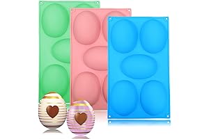 3 Pack 3D Big Easter Egg Silicone Molds: Perfect for Baking Delectable Egg-Shaped Treats