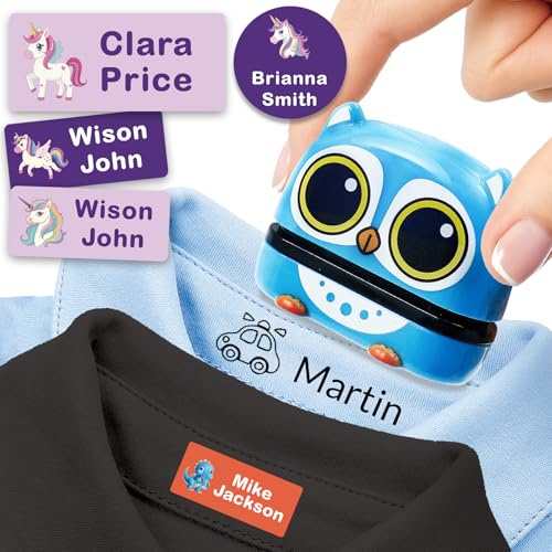 Personalized Name Stamp for Clothes - Waterproof Label Stamper for Kids School Uniforms and Clothing