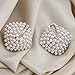MAIDIEN Women Stud Earrings Pearl Rhombus Crystal Rhinestone Women's 1 Pair Fashion OL Style