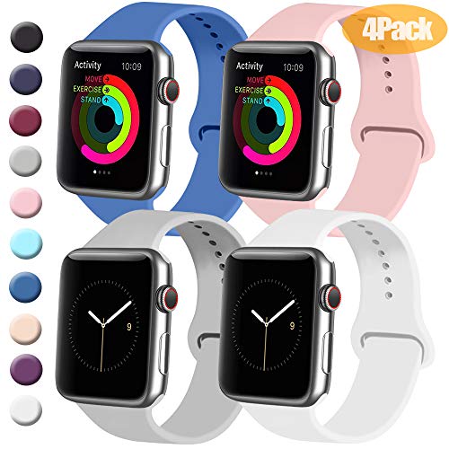 Tobfit 4 Pack Sport Bands Compatible with Apple Watch Band 38mm 42mm 40mm