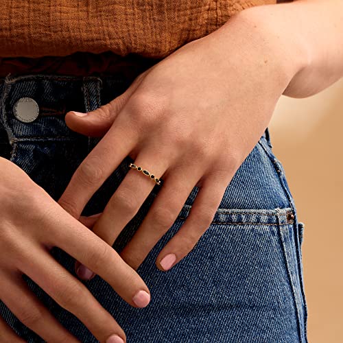 Pure Collection by Ross-Simons 0.70 ct. t.w. London Blue Topaz and .30 ct. t.w. Sapphire Geometric Eternity Band in 14kt Yellow Gold3