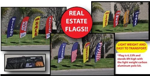 American Glory Flag 8ft Feather Banner Flag Set with Flag Pole, Ground Stake, and Travel Bag