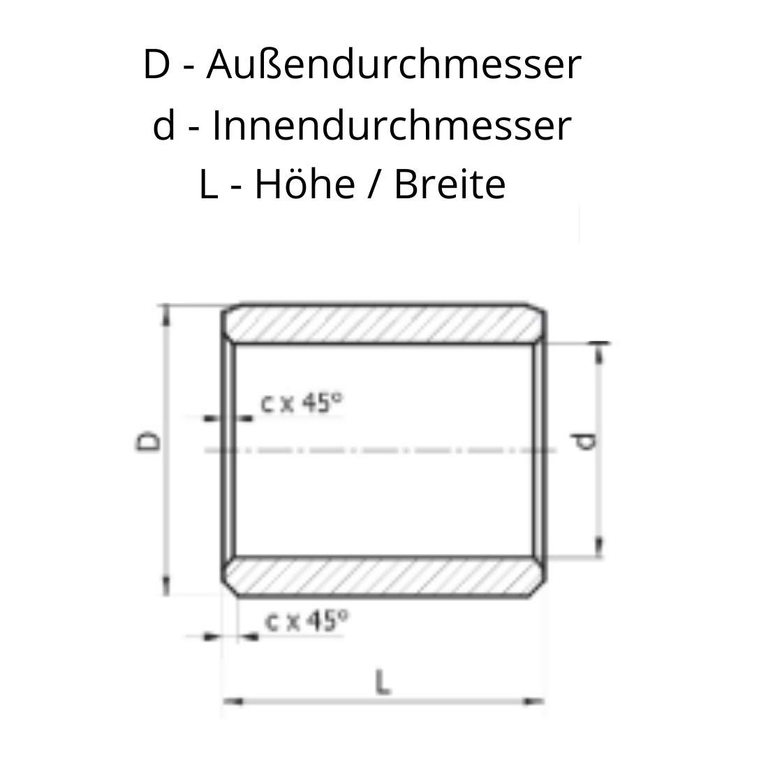 Gleitlagerbuchse 30mm x 35mm x 30mm | Gleitlager aus Bronze mit Schmiernut | Bronze-Gleitlager 30x35x30 | ZINNBRONZE | 1 Stück
