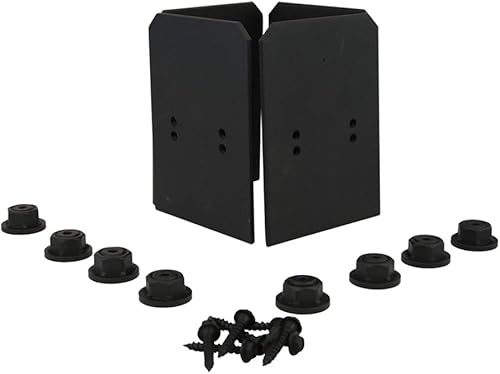 Miniatura 4 de Ozco Building Products 56671 Laredo Sunset 6 pulgadas x 6 pulgadas. Base elevada de acero galvanizado negro con sillín de un solo riel (1 kit por