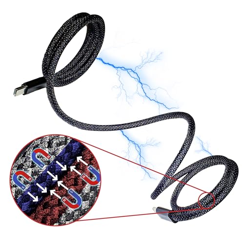 Magnetic Charging Cable, Tangle Free, 1M, Fast Charging, Braided
