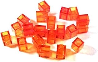 20 sztuk LEGO "kamień 1x1" w kolorze pomarańczowym, przezroczystym.