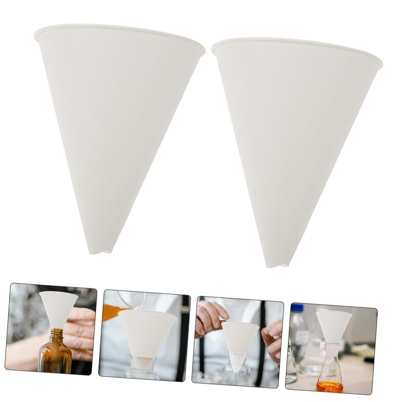 Gatuida Set de Entonnoirs Jetables en Papier Blanc Design Anti-fuite Pratique Lot de 120 pour Huile Moteur pour Vidanges D'huile Faciles et Rapides