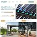 EROMMY 10' x 12' Outdoor Louvered Pergola, Patio Hardtop Gazebo, Sun Shade Shelter, Adjustable Metal Roof Hardtop Gazebo for Deck Patio Garden Yard, Curtains and Netting Included, Gray-Black