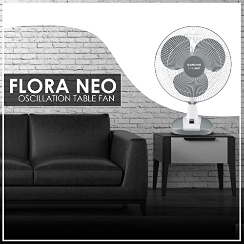 Image of Anchor By Panasonic Flora Neo Oscillation Table Fan | 400 mm table fan with 1350 RPM (2 Yrs Warranty) (Graphite Grey, 1 Piece)