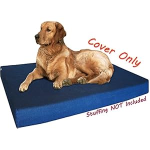   Dogbed4less-41X27X4-Inches-Large-Durable-Blue-Color-Denim-Jean-Cotton-Dog-Pet-Bed-External-zipper-Cover-Replacement-cover-only