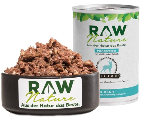 RAW Nature | Nassfutter für Hunde | getreidefrei | Monoprotein | Hohe Fleischanteil | Alleinfuttermittel (6X 800g, Mix-Pack)