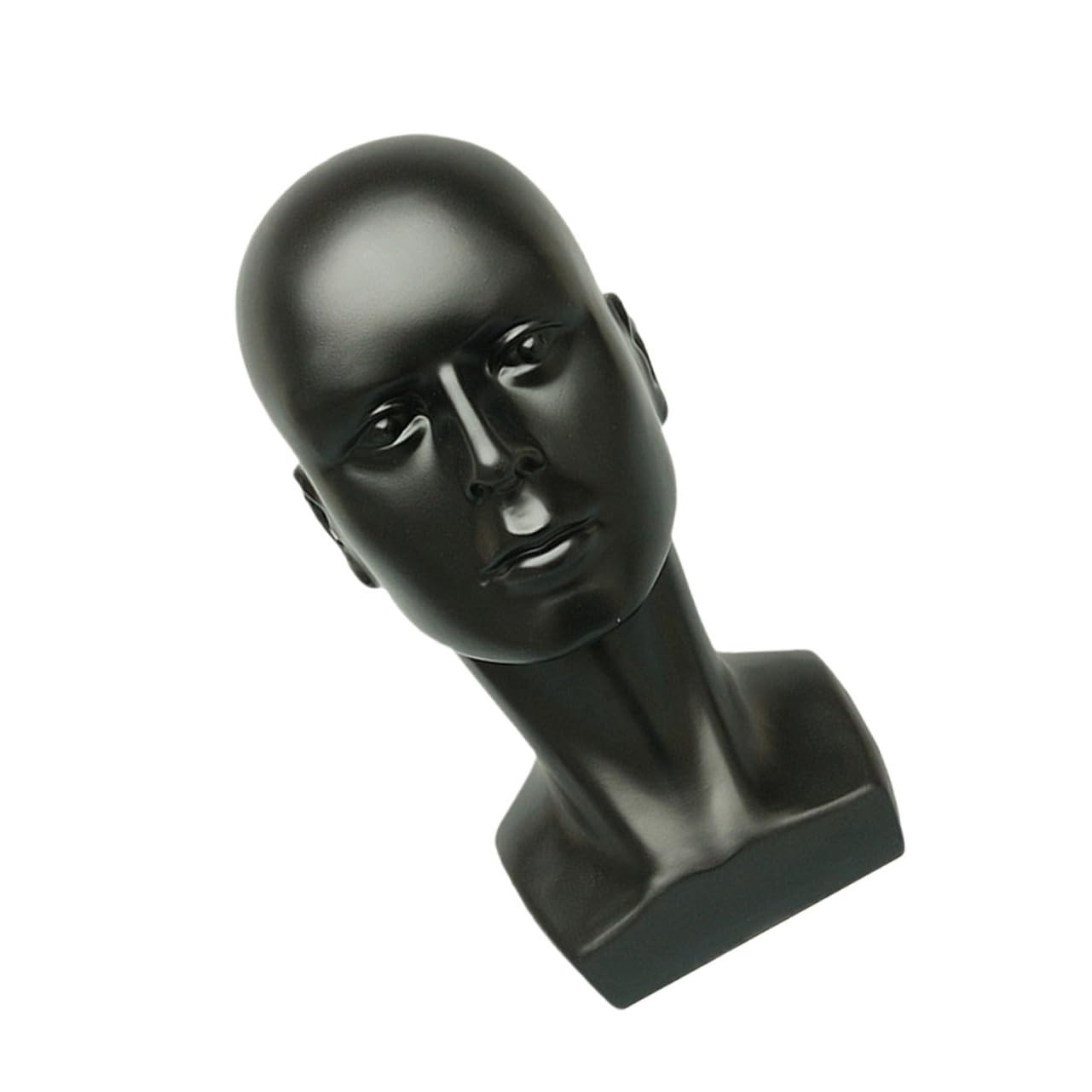 Männlicher Mannequinkopf aus Abs Kunststoff, Schwarz für Präsentation