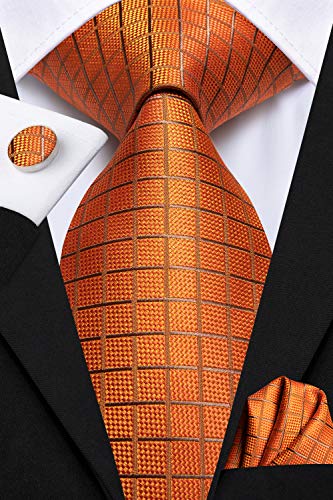 Image of Hi-Tie 5Pcs Mens Solid Color Silk Tie Satin Pretied Bowtie Lapel Pin for Men Handkerchief Cufflink Wedding Gift Box